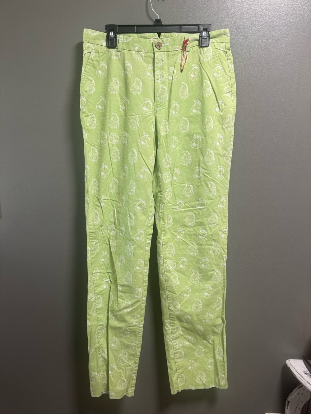 Southern Proper Men’s The Shucker Pant in Lime Green Printed Oysters Size 30/S